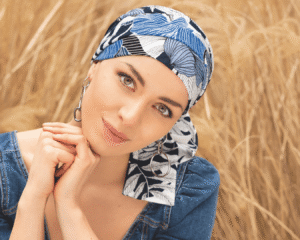 Turban bleu blanc-min